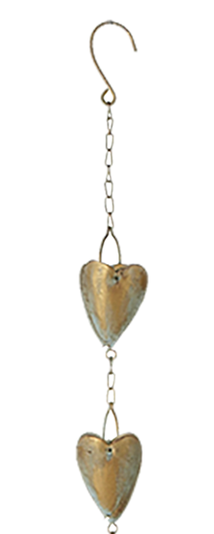 Gold Heart Rain Chain