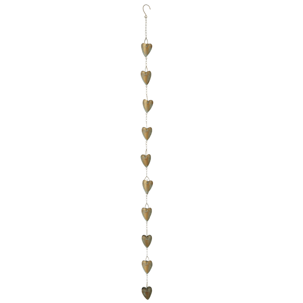 Gold Heart Rain Chain