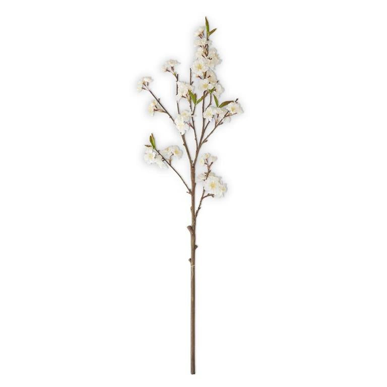 36 Inch White Cherry Blossom Spray