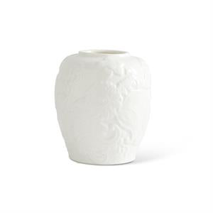 White Ceramic Paisley & Floral Embossed Vases