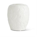 White Ceramic Paisley & Floral Embossed Vases