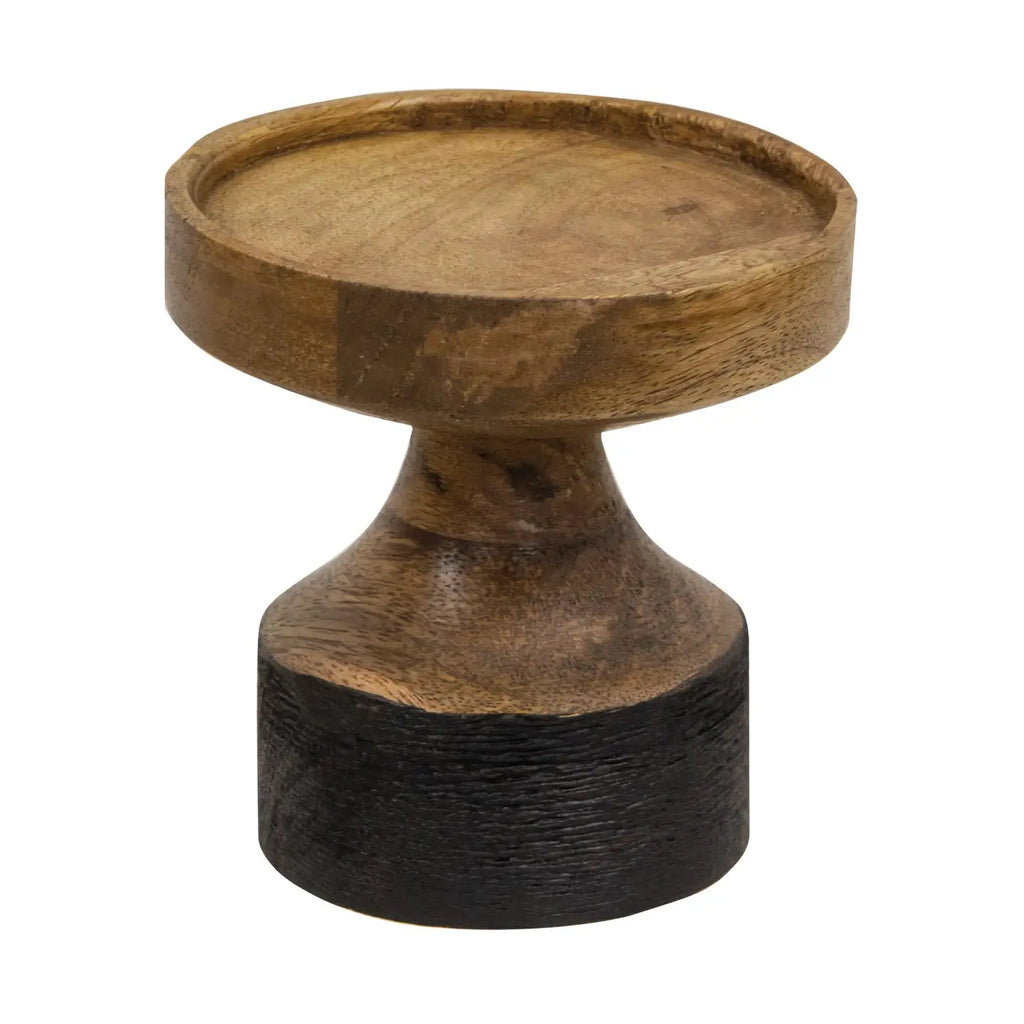 Black And Wood Pillar Holder