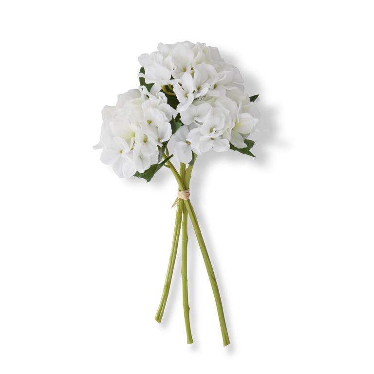 15 Inch White Hydrangea Real Touch