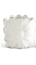 Distressed White Ceramic Sunflower Pots