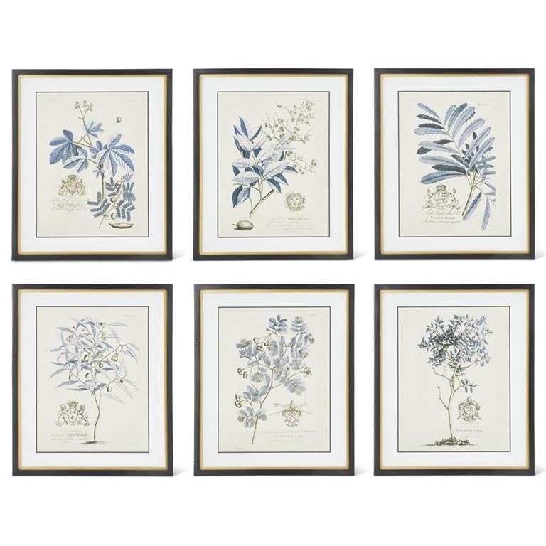 Assorted 23.75 Inch Black & Gold Framed Blue Arbor Prints