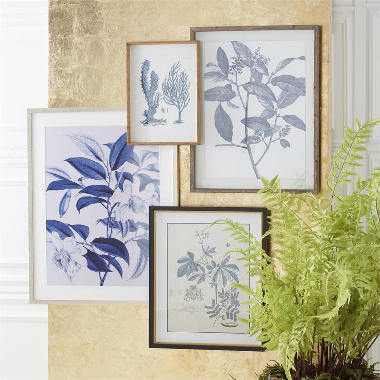 Assorted 23.75 Inch Black & Gold Framed Blue Arbor Prints