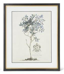 Assorted 23.75 Inch Black & Gold Framed Blue Arbor Prints