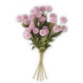 13 Inch Light Purple Pompom Pick With Green Eva Leaves - Bundle