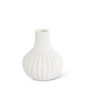 White Porcelain Accordian Vase