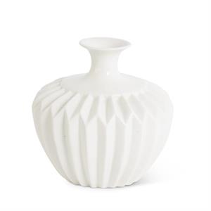 White Porcelain Accordian Vase
