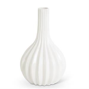 White Porcelain Accordian Vase