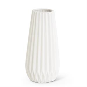 White Porcelain Accordian Vase