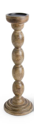 Brown Wood Spindle Candleholder