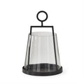 Black Metal Lantern W /cone Glass Hurricane