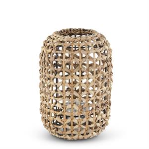 Water Hyacinth Lantern With Glass