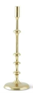 Gold Metal Ribbed Taper Candlesticks