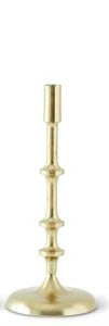 Gold Metal Ribbed Taper Candlesticks
