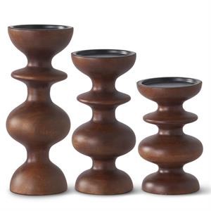 Dark Mango Wood Candleholder