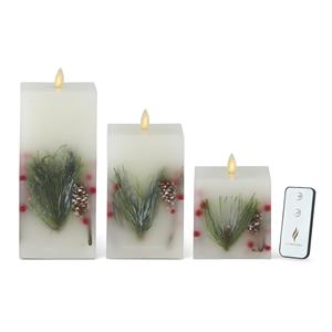 Luminara Berry And Pine Square Candle