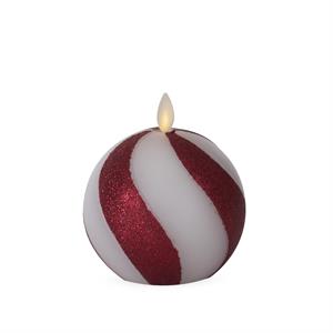 Luminara 4.5 Inch Red And White Stripe Candle