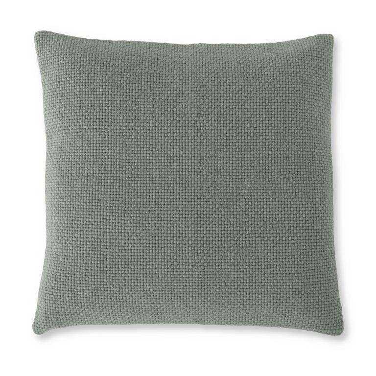 20 Inch Square Green Woven Pillow
