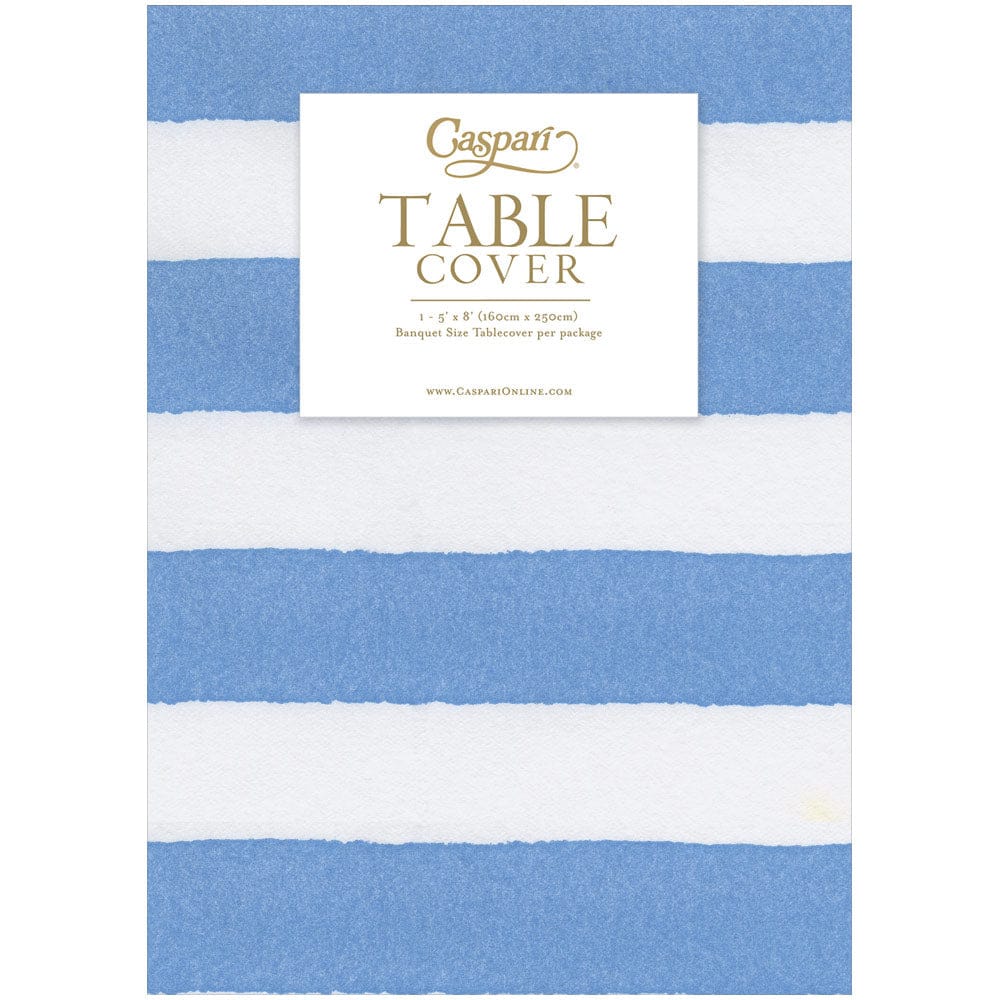 Caspari Cafe Stripe Paper Linen Table Cover