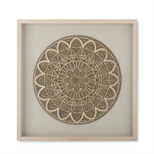 31.5 Inch Shadowbox Framed Wood Medallion