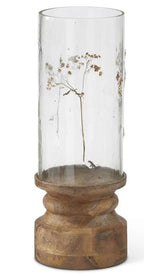 Dried Floral Glass Hurricane