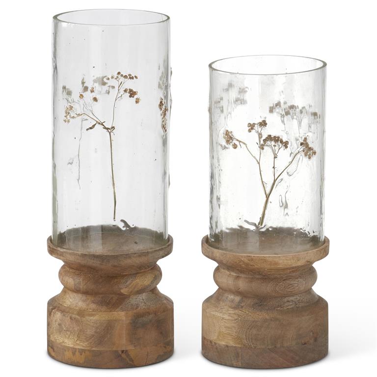 Dried Floral Glass Hurricane