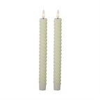 Set Of 2 Spiral LED Taper Candles