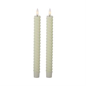 Set Of 2 Spiral LED Taper Candles