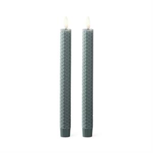 Set Of 2 Honeycomb LED Tapers Dark Green