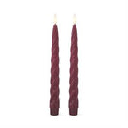 Set Of 2 Spiral LED Taper Candles