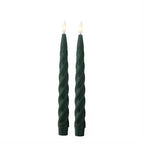 Set Of 2 Spiral LED Taper Candles