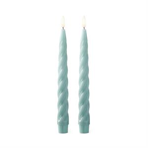 Light Green Spiral LED Taper Candle