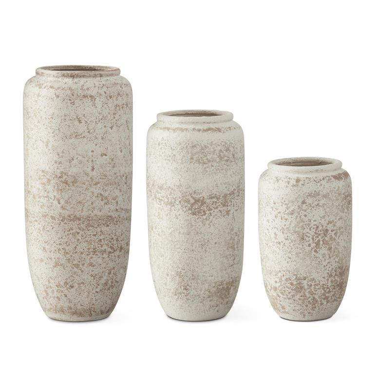 Cream And Taupe Textured Vase