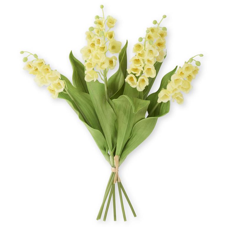 15 Inch Yellow Real Touch Lily Of The Valley Bundle
