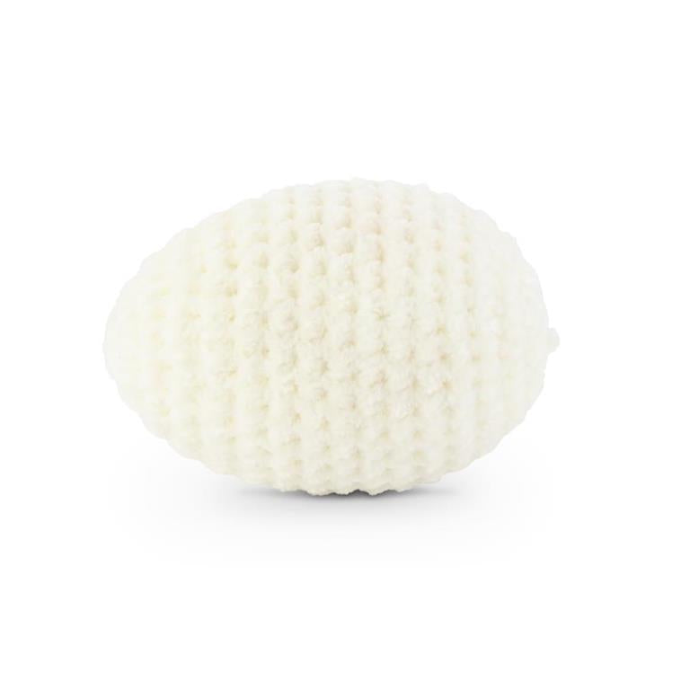 4.25 Inch White Crochet Egg