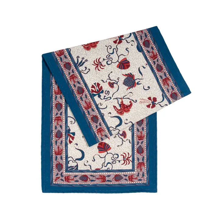 Fleurs des Indes Table Runners Blue & Red