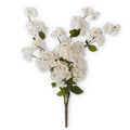 25 Inch White Peach Blossom Bunch