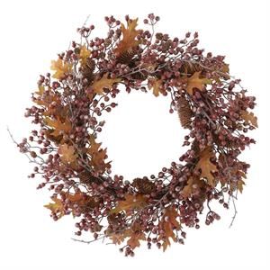 30 Inch Rosehip Twig And Pinecone Wreath