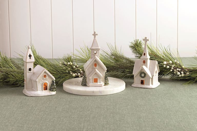 Ceramic Church Shelf Sitters