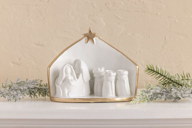 Ceramic Gold Edge Nativity