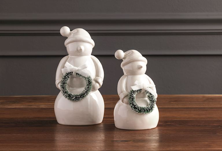 White Ceramic Snowman