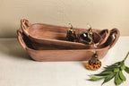 Wood Dough Bowl With Twisted Handle