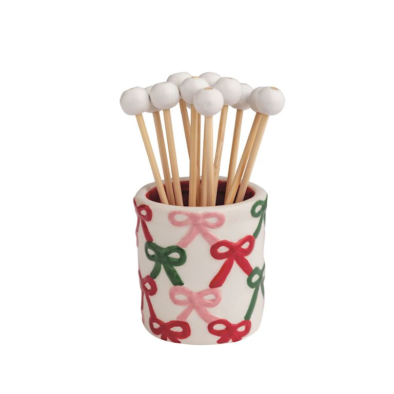 Bow Xmas Toothpick Holder