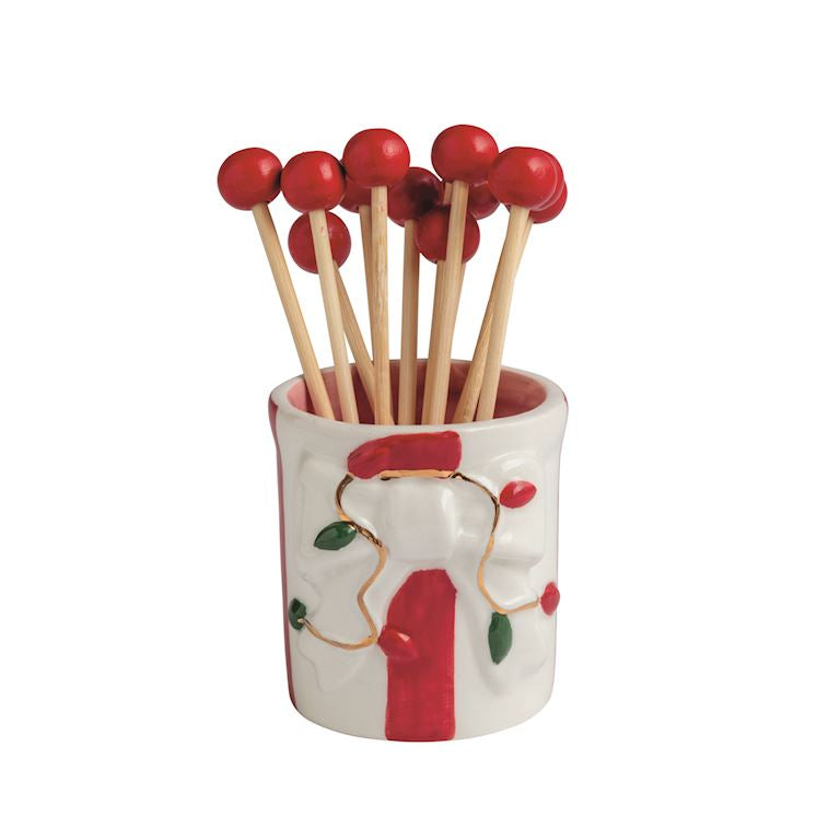 Bow Xmas Toothpick Holder