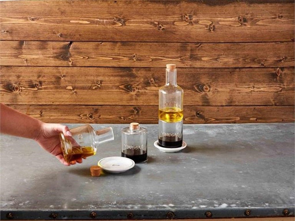 Glass Stacked Oil And Vinegar Set