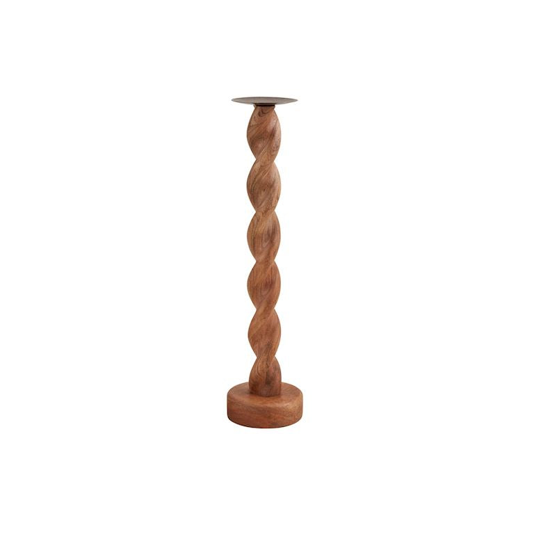 Wood Twisted Candlesticks