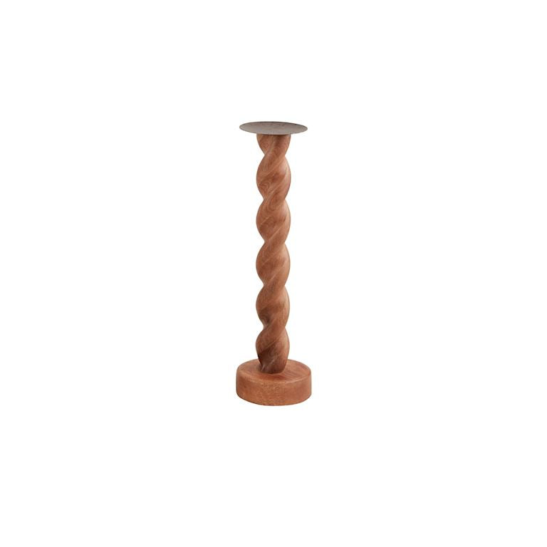 Wood Twisted Candlesticks
